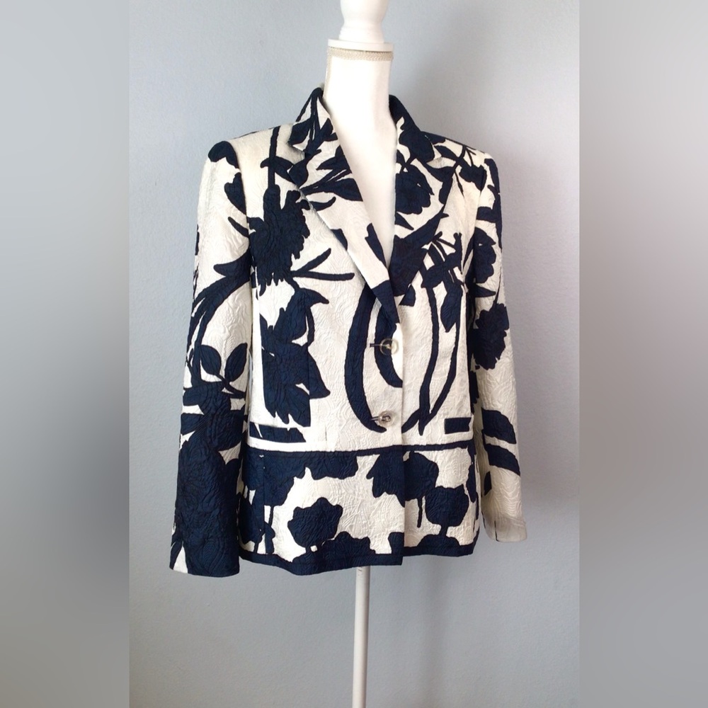ESCADA Abstract Floral Suit Jacket Blazer